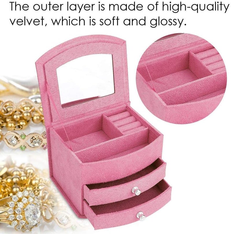 woobles Jewelry Box, 3 Layers Portable Jewelry Earrings Rings Bracelet Necklace Organizer Storage(3#) - Image 5